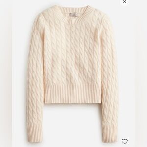 J. Crew Women's Cream 100% Cashmere Cable Knit Sweater